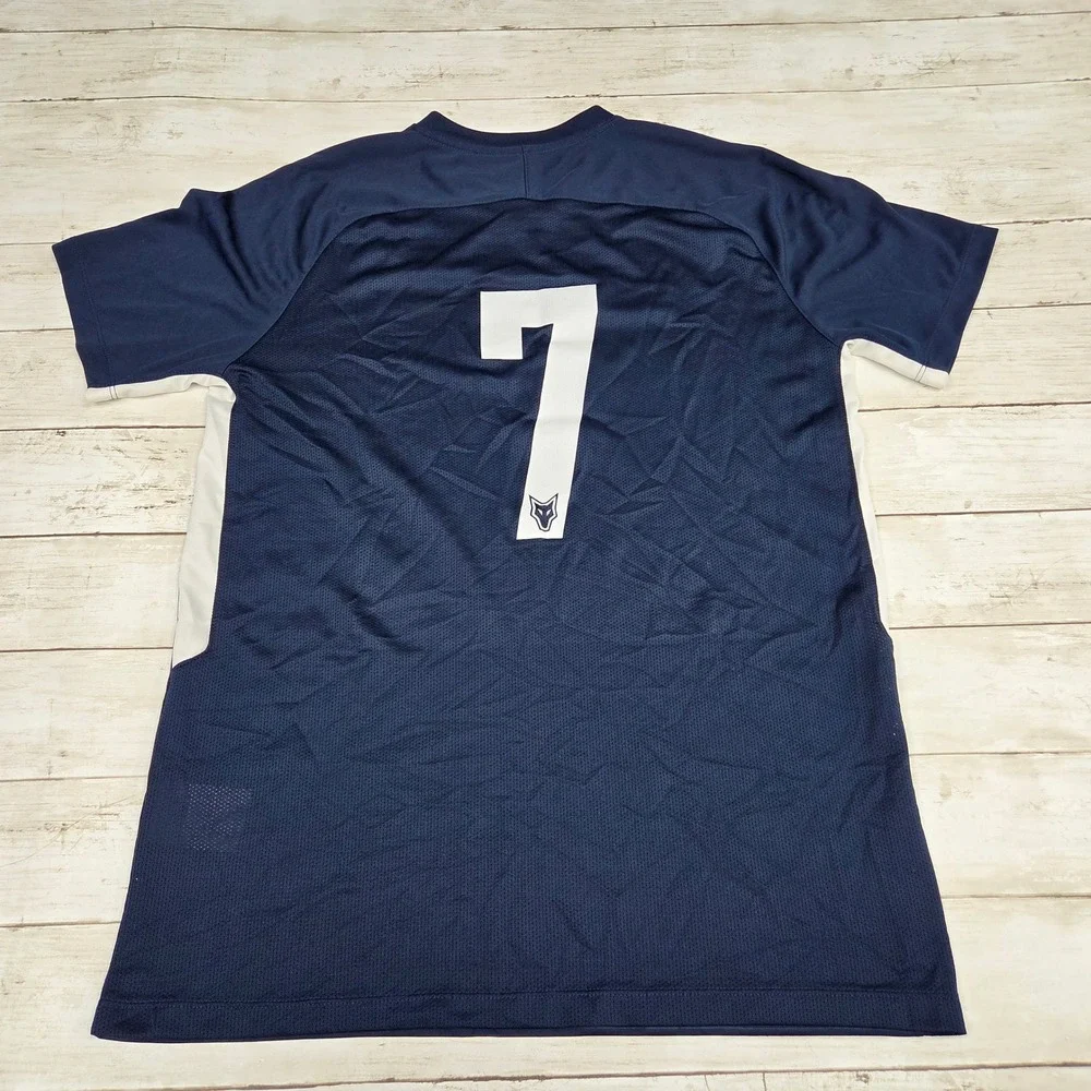 Nike Soccer Jersey Men Large Navy Blue Light Blue 894293 #7‎ Wolf Crest 7 Lot 2